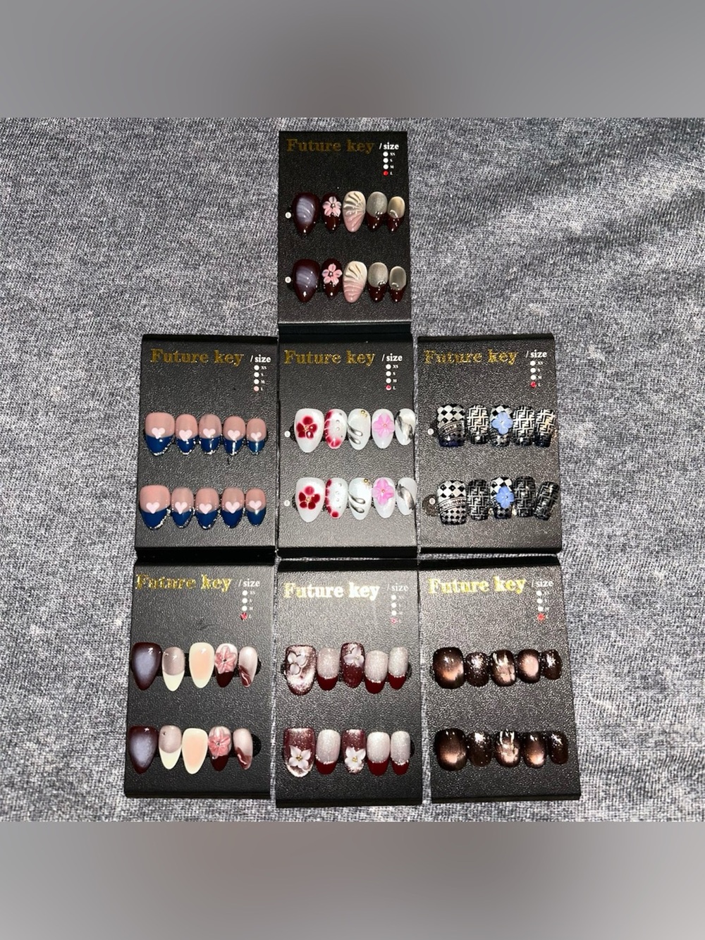 7 Sets of Size Large 10 Piece Nail Sets 2.0
